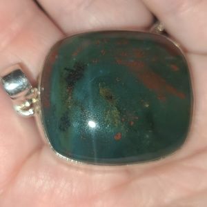 Sterling Silver Bloodstone Pendant